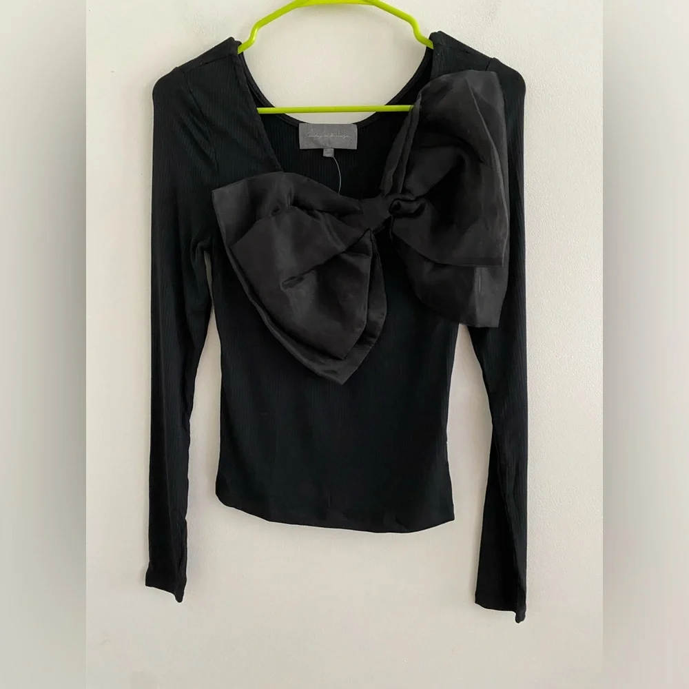 Anthropologie Black Bow Blouse - Picture 9 of 11